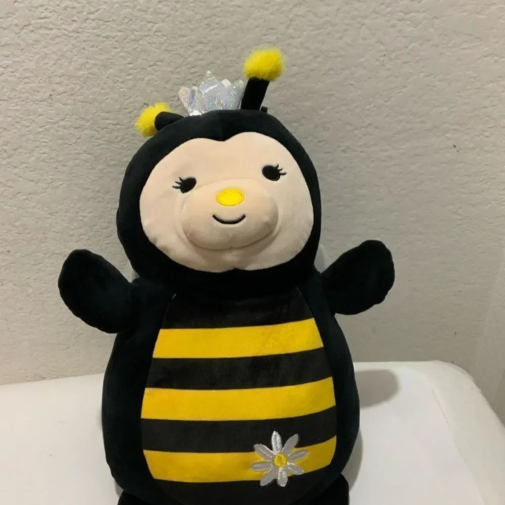 Squishmallows Hug Mees Plush 14 Inch Sunny the Bee with Silver Crown